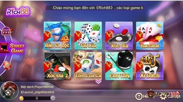 Rich88 tập hợp đa dạng các tựa game khác nhau