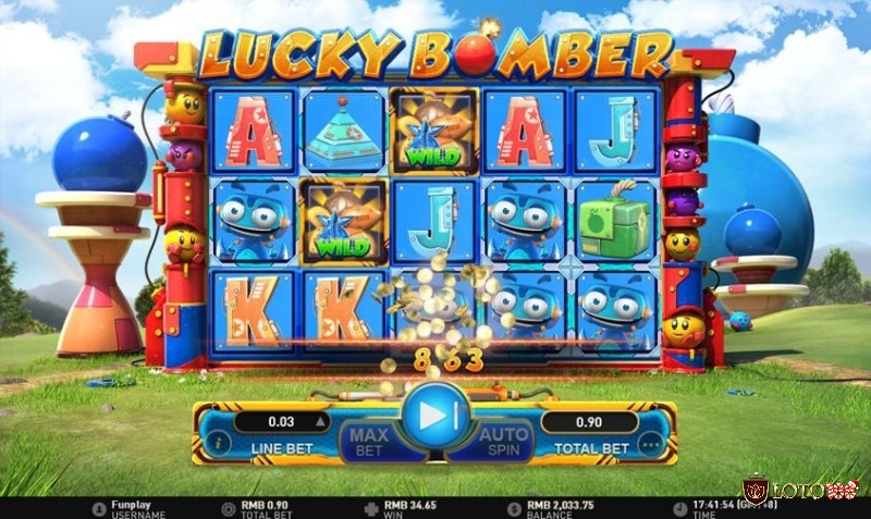 Bối cảnh của Lucky Bomber có rất nhiều rô-bốt dễ thương 