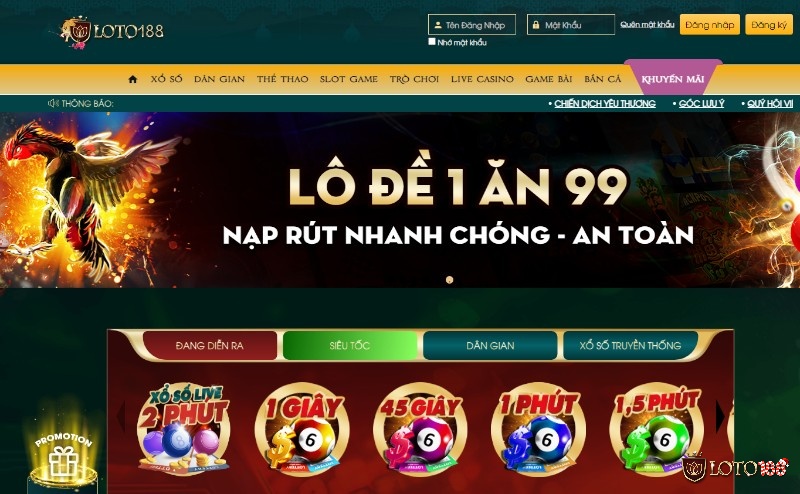 Chơi lô đề tại Loto188