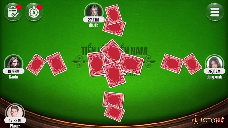 Game Tiến Lên Miền Nam có 4 slot game cho người chơi