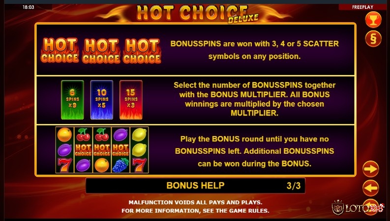 Xuất hiện 3, 4, 5 biểu tượng Scatter người chơi sẽ kích hoạt Bonus Spins