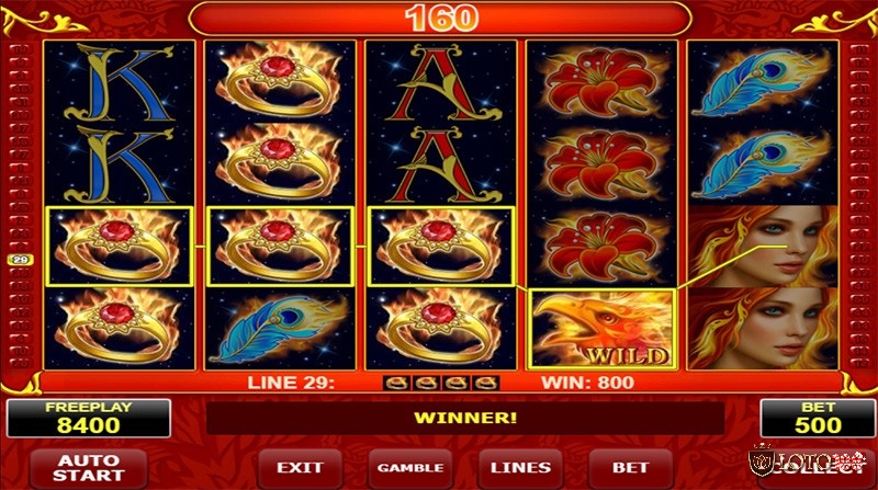 Các biểu tượng thông thường trong slot game Arising Phoenixv mang phong cách thần thoại đẹp mắt