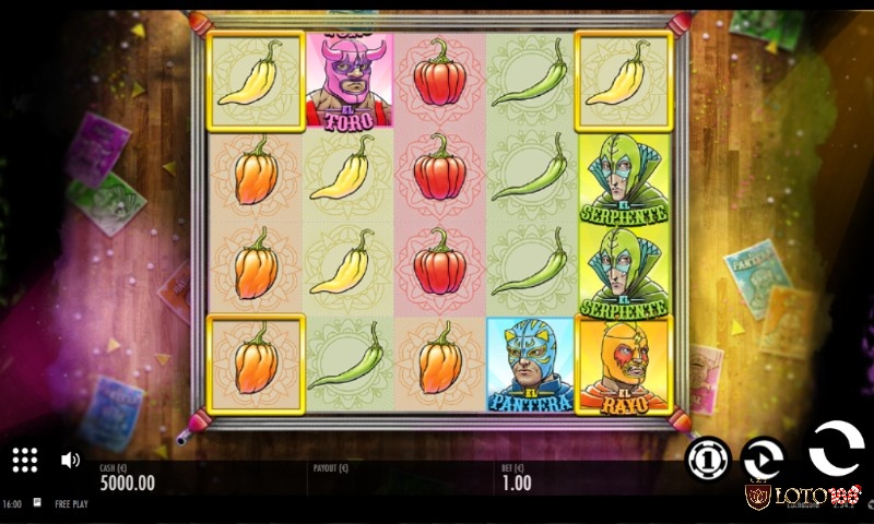 Giao diện game slot Luchadora